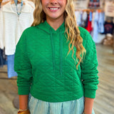 JULIA GREEN QUILTED HOODIE