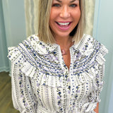 French Floral Embrodiered Tier Maxi Dress