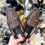 Mia Leopard Mesh Mules