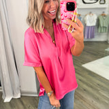 AVA FUCHSIA VNECK SILK TOP