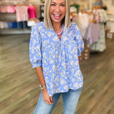 MAGGIE BLUE PRETTY PETALS TOP