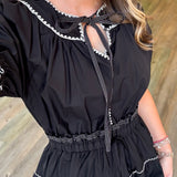 ZOE BLACK EMBROIDERED DRESS