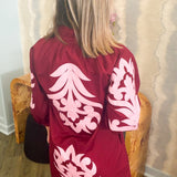 Maroon Pink Bordeaux Bloom Dress