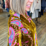 GOLDIE OLIVE BURNOUT PAISLEY DRESS