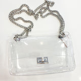 Clear/Silver Game-Day Crossbody Bag