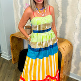 Colorful Stripe Cami Maxi Dress