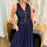 Dark Denim Vest Dress