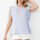 Lilac Ruffle Sleeve Top || THS1506