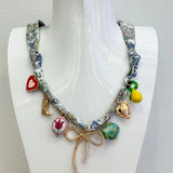 Boho Multi Charm Scarf Necklace