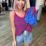 REBEL RED STRIPED KNIT TANK