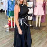 Hadley Black Bandana Midi Dress