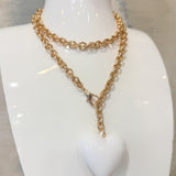 Puffy Heart Lariat Necklace