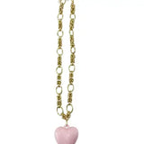 Clara Gold Chain Necklace with Heart Charm