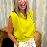 Addie Chartreuse Knit Top