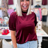 Maroon Velvet Top