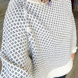 Bethany Cream/Black Patterned Sweater