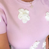Pink 3D Floral Top