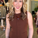 Rich Brown Button Up Vest