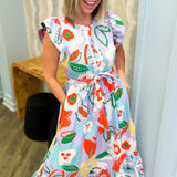 Purple Floral Ric Rac Maxi Dress