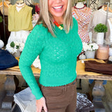Kourtney Kelly Green Knit Sweater