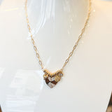 GOLD HEART PENDANT CHARM NECKLACE