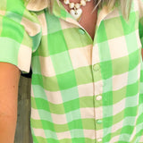 Lottie Lime Green Gingham Mini Dress