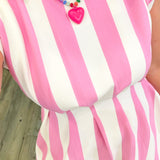 Hannah Pink Stripe Mini Dress