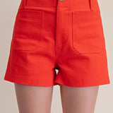 Stretch Shorts High Waist Front Pocket