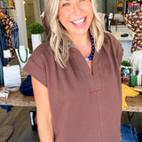 Lara Brown Cap Sleeve Tank