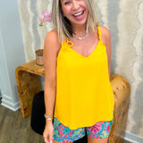 Holly Twisted Flower Tank Top