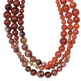 Three Strand Round Beaded Necklace