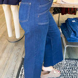 Meg High Rise Front Patch Dark Wash Director Jean