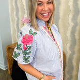 Heidi Floral Embroidery Blouse