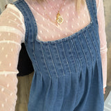 White Mesh Polka Dot Top