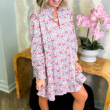 Paris Floral V-Neck Floral Dress