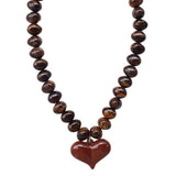Brown Heart Pendant Necklace