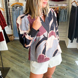 Ella Geometric Eyelet Blouse