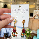 VENICE MAROON VINTAGE EARRINGS