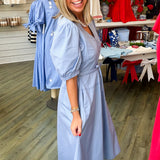 Sky Blue Babydoll Midi Dress