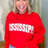 Mississippi Mock Neck Sweatshirt - Red