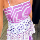 Purple Geo Patterned Mini Dress