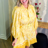 Merritt Yellow Belted Dress