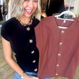 Cecil Heart Button Sweater