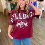 BULLDOGS MAROON OVERSIZED TSHIRT
