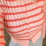 SHELLY PEACH STRIPED CARDIGAN