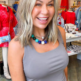 Sydney Sleeveless Square Neck Double Layer Knit Tank