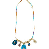Bexley Beaded Gemstone Charm Necklace
