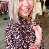 Katy Floral Print Long Sleeve Blouse