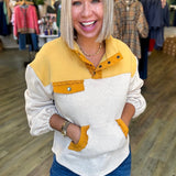 MUSTARD COLORBLOCK SWEATSHIRT