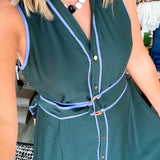 Liv Hunter Green Belted Midi Dress